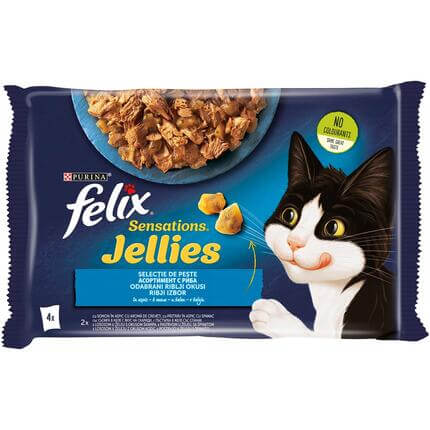FELIX mokra hrana za mačke Sensations Riblji izbor, 4x85g
