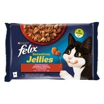 FELIX mokra hrana za mačke Sensations Countryside Meni s junetinom s rajčicama / piletina s mrkvom u želeu