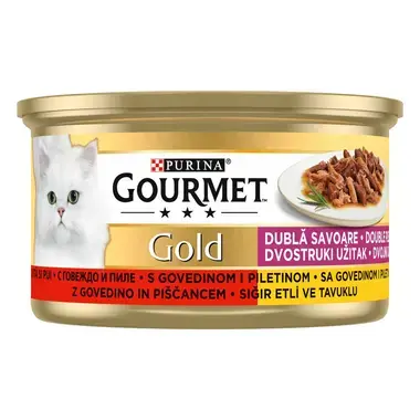 GOURMET GOLD Duo Govedina i piletina, mokra hrana za mačke
