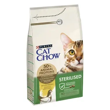PURINA CAT CHOW Sterilised, s piletinom, suha hrana za mačke